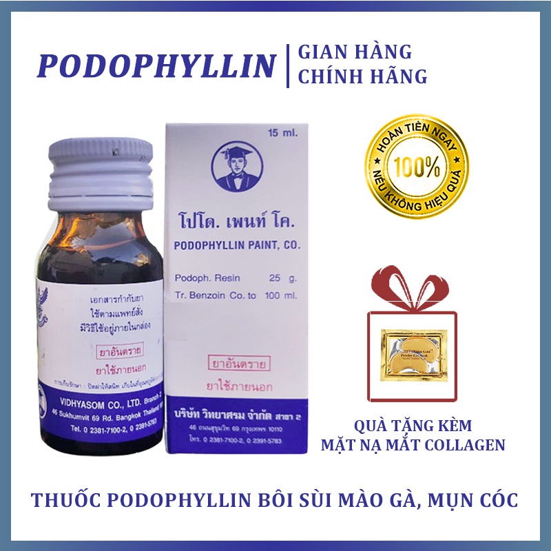 Dung Dịch Podophyllin 25% Thái Lan Đánh Bay Sùi Mào Gà Nhanh Chóng An Toàn - Hàng Chuẩn Nồng Độ Không Pha Loãng - 15ml