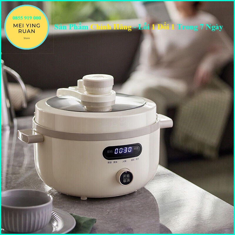 Nồi áp suất điện đa năng BEAR dung tích 4L - 1300W  màu trắng , bảo hành 12 tháng