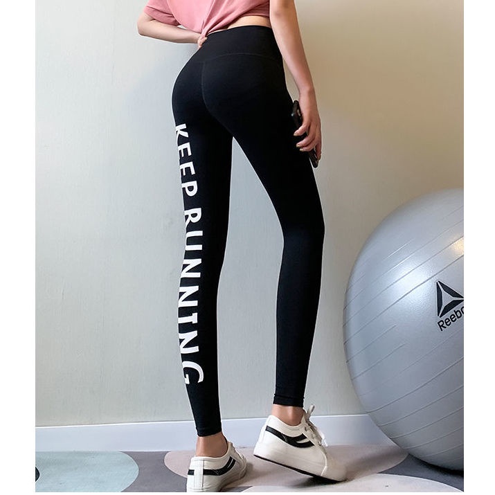 Quần Legging Thể Thao Lưng Cao Ôm Hông Nhanh Khô Thích Hợp Tập Yoga Chạy Bộ Cho Nữ