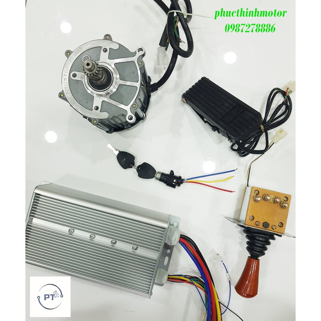 Combo động cơ gắn cầu 48v1000w chế ô tô điện, xe ba bánh, 4 bánh