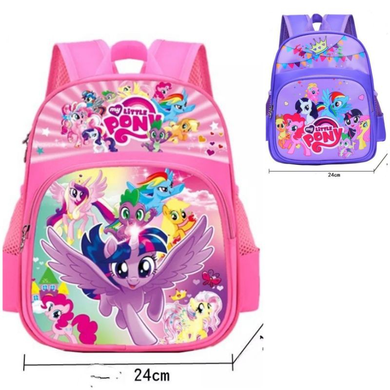 Balo Pony hồng tím cho bé gái ba lô ngựa pony cho bé gái đi học siêu nhẹ size mầm non
