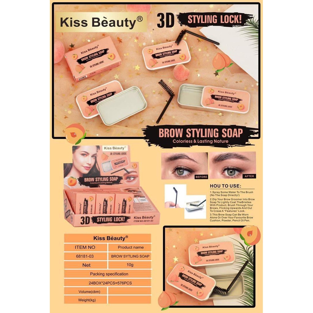 (Hàng Mới Về) Gel Kẻ Lông Mày Kiss Beauty 3d Kháng Nước Lâu Trôi