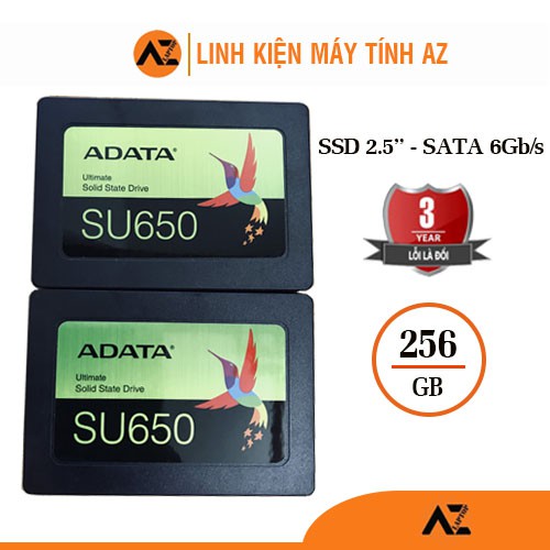Ổ cứng SSD Sata ADATA 256Gb tốc độ 6Gb/s (Bảo hành 36 tháng)