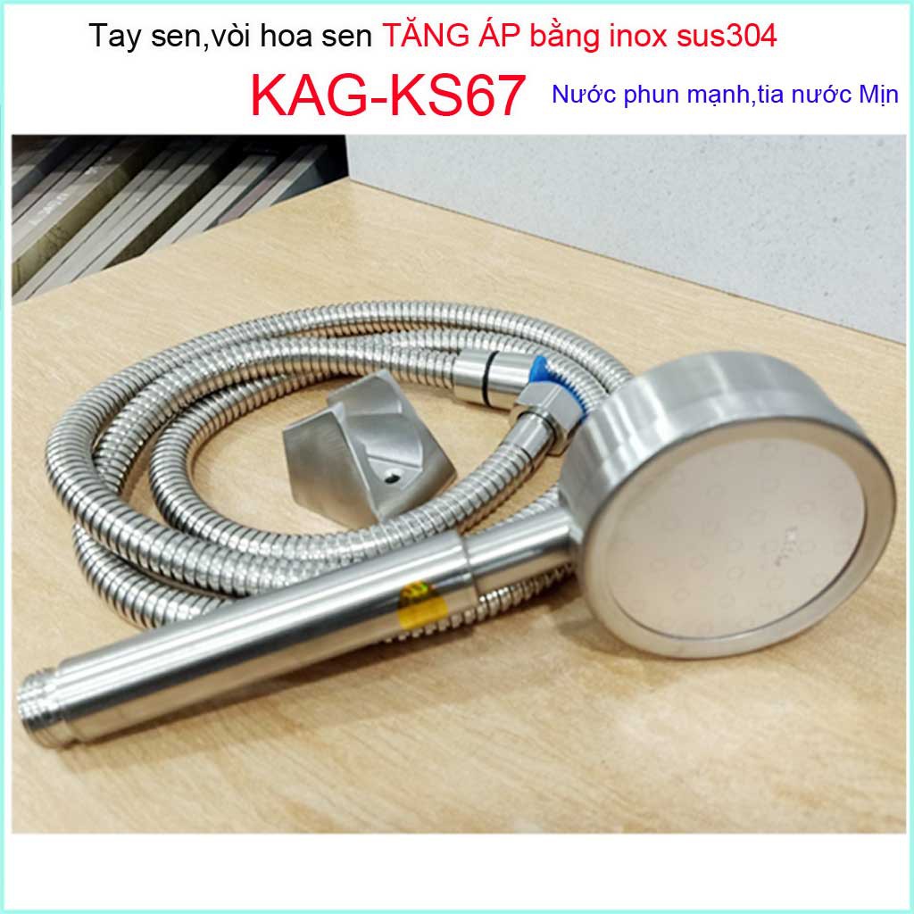 Vòi sen tăng áp SUS304 KAG-KS67, sen tắm tăng áp inox tia nước mạnh sử dụng siêu bền thiết kế đẹp