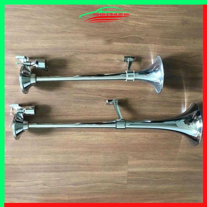 Còi hơi kèn hơi 1 loa mạ chrome 60cm/70cm điện áp 24V dùng cho ô tô xe máy