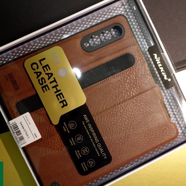 Bao da Gập 2 mặt cho Samsung Z Fold 3 5G có ngăn gài bút bảo vệ máy chính hãng Nillkin