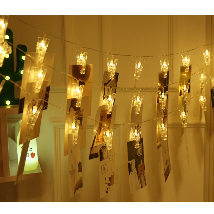 Dây Đèn LED Trang Trí Có Kẹp Decor Vintage 3M Và 20 Đèn