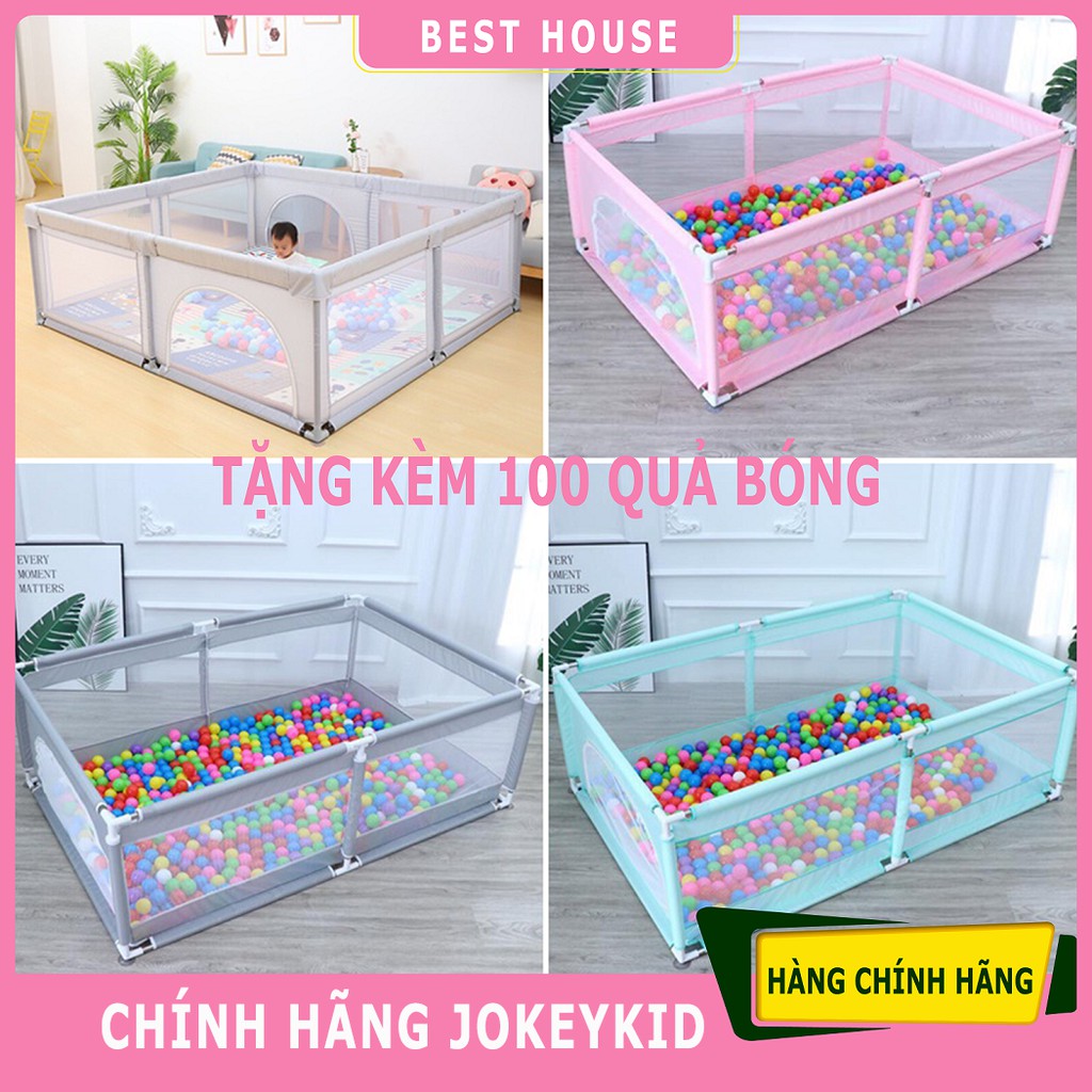 Quây bóng cho bé, nhà bóng cho bé khung inox chống va đập tặng 100 quả bóng