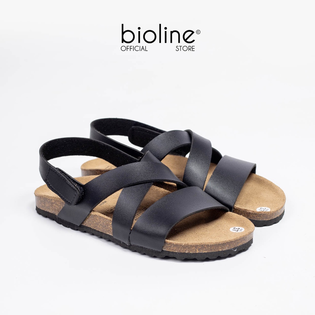 PU21- Dép sandal đế trấu BIRKEN quai đôi da PU, dép quai hậu học sinh đi học chính hãng BIOLINE