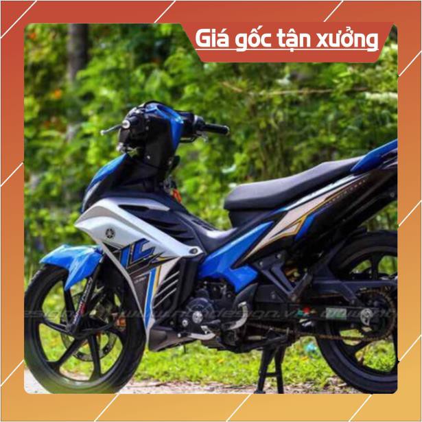 Tem rời exciter 2011 dán xe trắng xanh