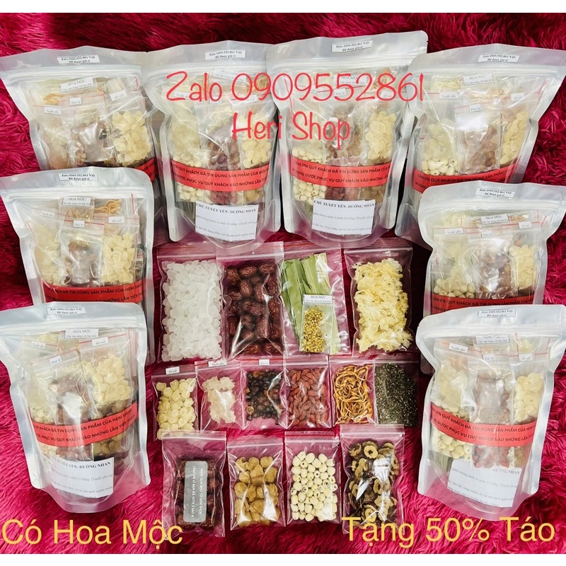 Set lớn 500g Chè Dưỡng Nhan -14vị- CÓ HOA MỘC- Tặng kèm phần Táo Trái