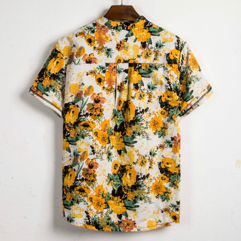 Spring and Summer New Men's Fashion Printed Large Short Sleeve Shirt for Men 01