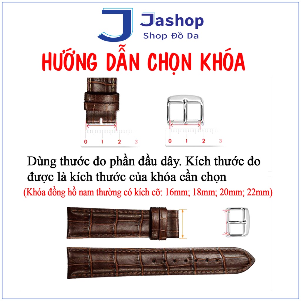 [Hàng tốt] Khóa đồng hồ Jashop thép không rỉ cao cấp dùng cho dây đồng hồ da