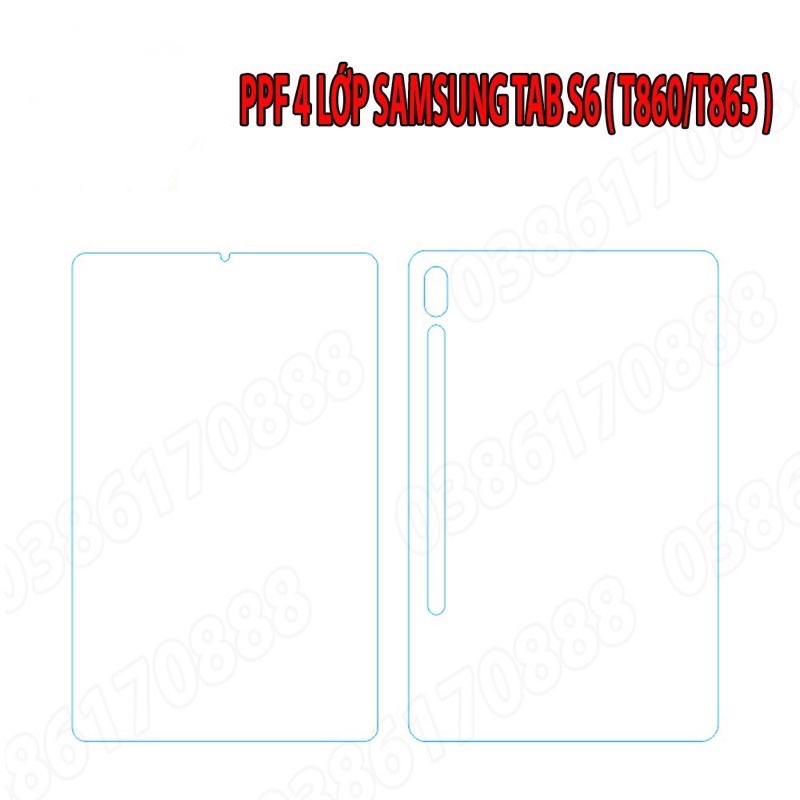 Dán PPF 4 lớp (mặt trước, sau) chống va đập cho SAMSUNG TAB S6 (T860/T865)