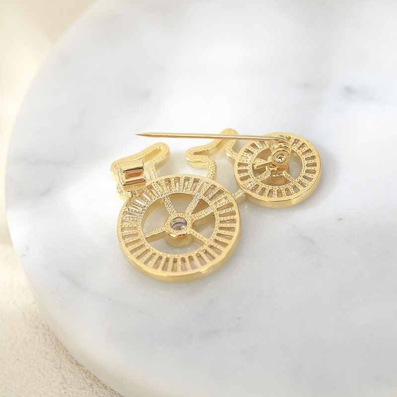 [Jiudolan] Ghim Cài Áo Hình Xe Đạp Đính Đá Zircon Lấp Lánh Cao Cấp Phong Cách Hàn Quốc Sang Trọng Dành Cho Nữ