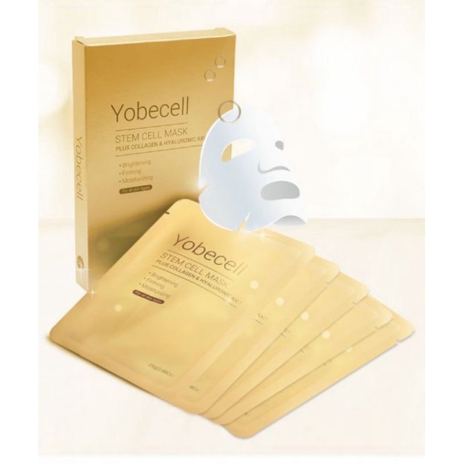 Mặt nạ tế bào gốc YOBECELL Mark - 5 cái, dành cho mọi loại da giúp bạn có làn da trắng sáng , căng bó, mịn màng
