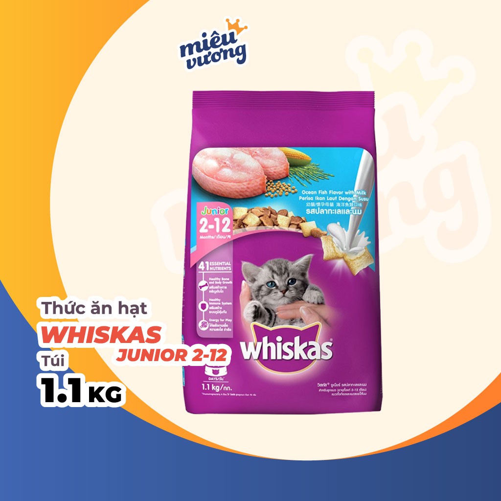 Hạt Whiskas Junior gói 1.1kg cho mèo con