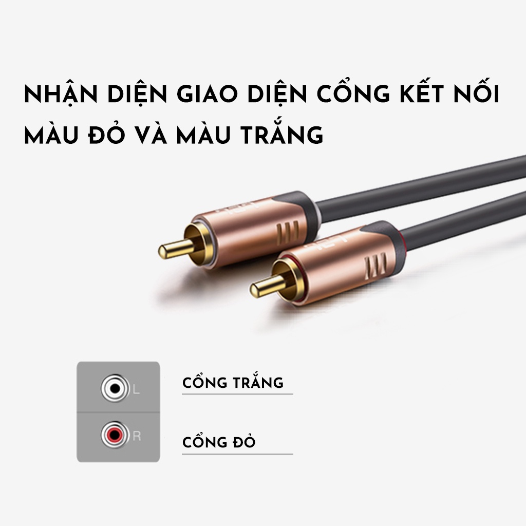 Combo 2 dây tín hiệu 4 đầu bông sen JSJ 4422 dài 1.8m - 5m dây av thiết kế nâng cấp mạ vàng, chống nhiễu cực tốt