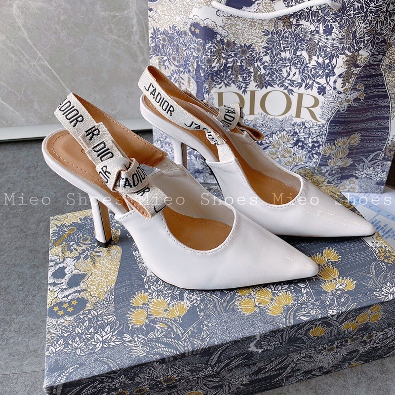 Gót Dior Trắng bóng 9p [ MIEO SHOES G581 ]