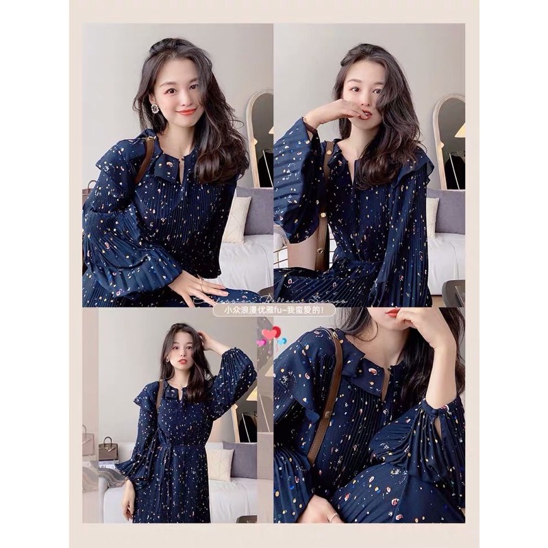 Đầm hoa nhí dáng dài sang chảnh