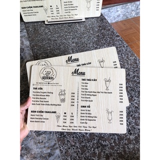 Combo 6 menu gỗ a4
