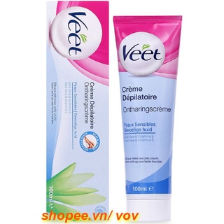 Kem tẩy lông Veet 100g rành cho da nhạy cảm 100% chính hãng.