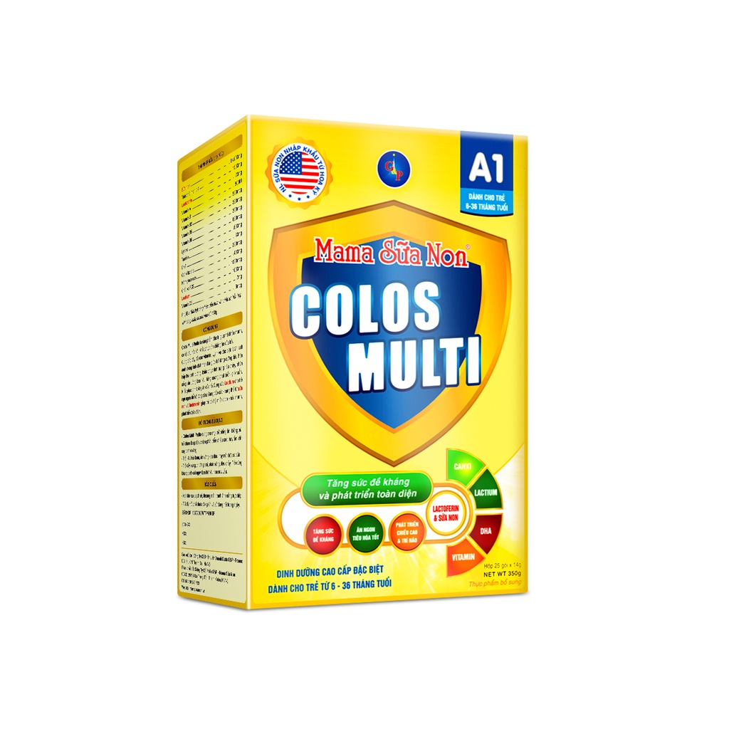 [COLOS03  -10% đơn 600K]Sữa bột Colosmulti A1 hỗ trợ tăng cường sức đề kháng cho trẻ hộp 25 gói x 14g