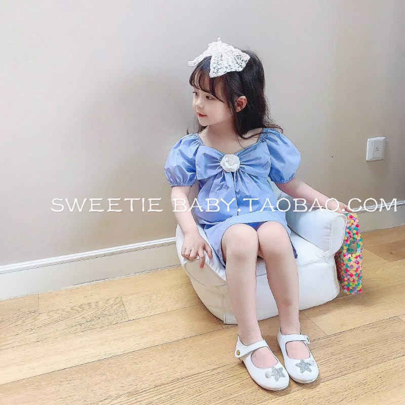 Đầm Tay Phồng Thắt Nơ Chất Liệu Cotton Thời Trang Mùa Hè Cho Mẹ Và Bé