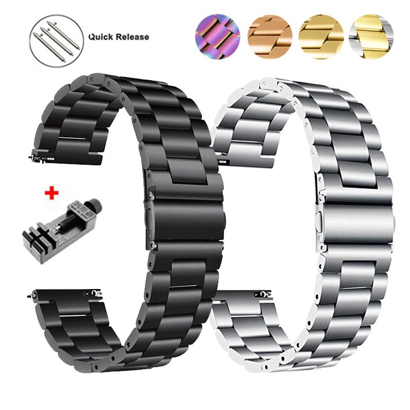 18Mm 22Mm 20Mm 24Mm Band For Samsung Galaxy Watch 42 46Mm Galaxy Watch 3 45mm 41Mm Stainless Steel For Amazfit Bip GTR Straps