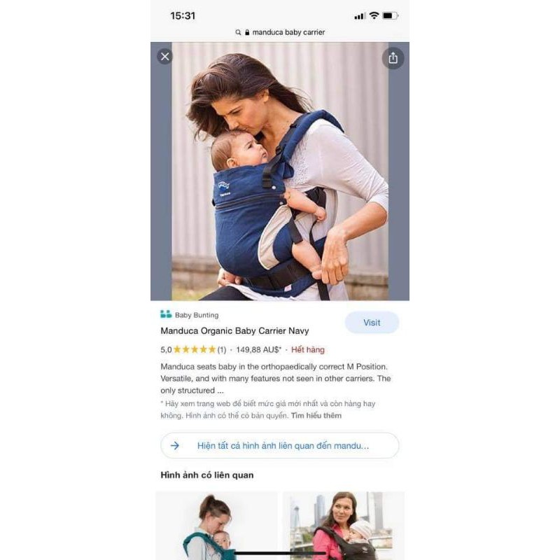 Địu trợ lực Manduca 2hand cho bé