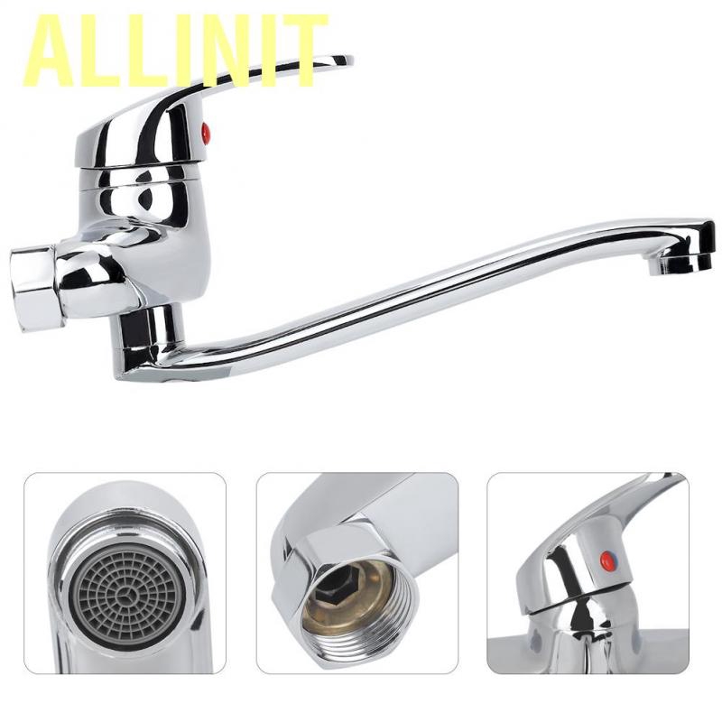 Allinit Wall Mounted Kitchen Sink Faucet Cold Water Mixer Tap Double Holes