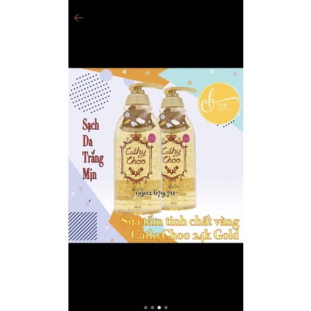 Sữa tắm trắng da Cathy Choo vàng 24k kết hợp nhiều dưỡng chất với các thành phần tự nhiên cho làn da trắng hồng hoàn hảo