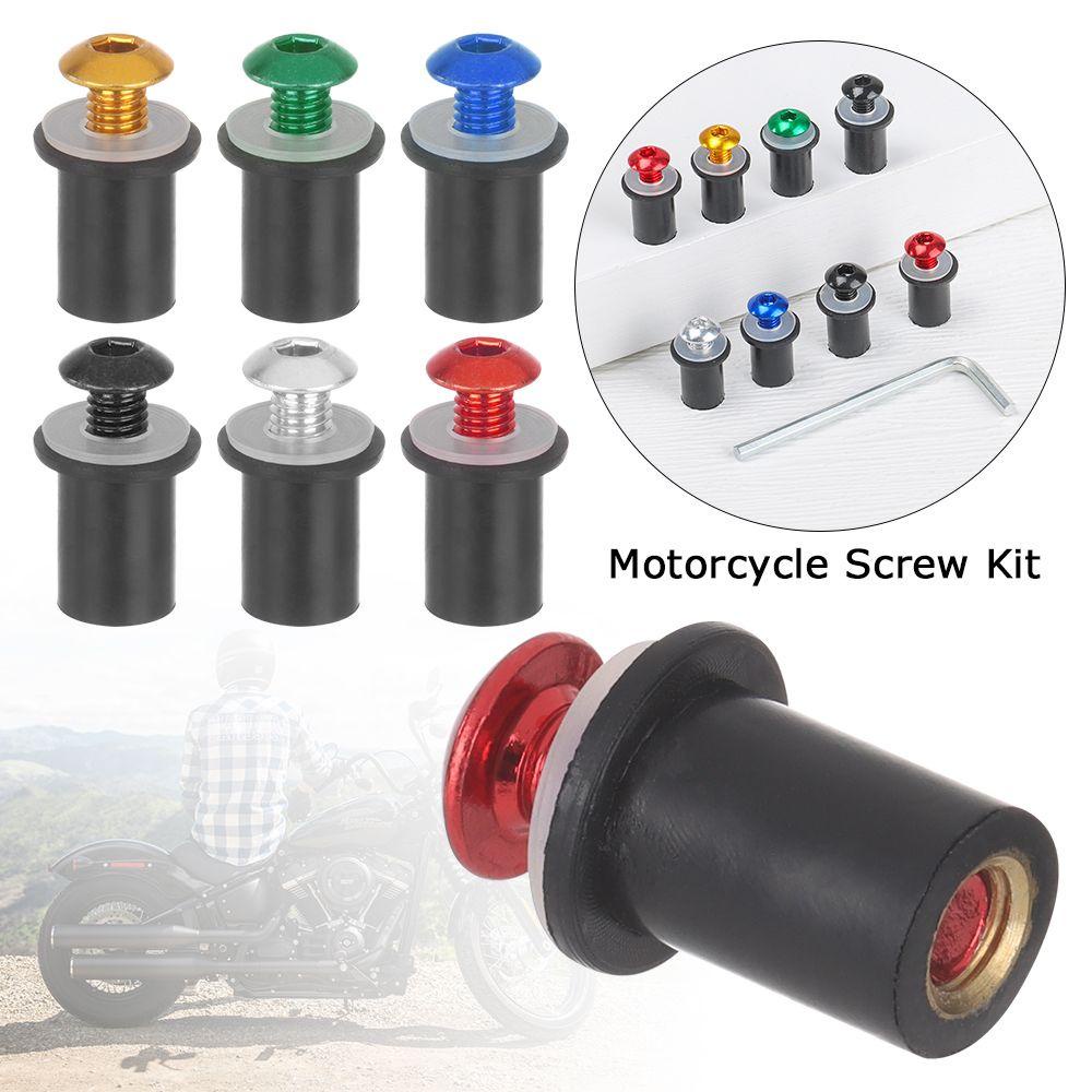 Set 10 Ốc Vít Bằng Nhôm CNC Trang Trí Kính Chắn Gió Xe Máy