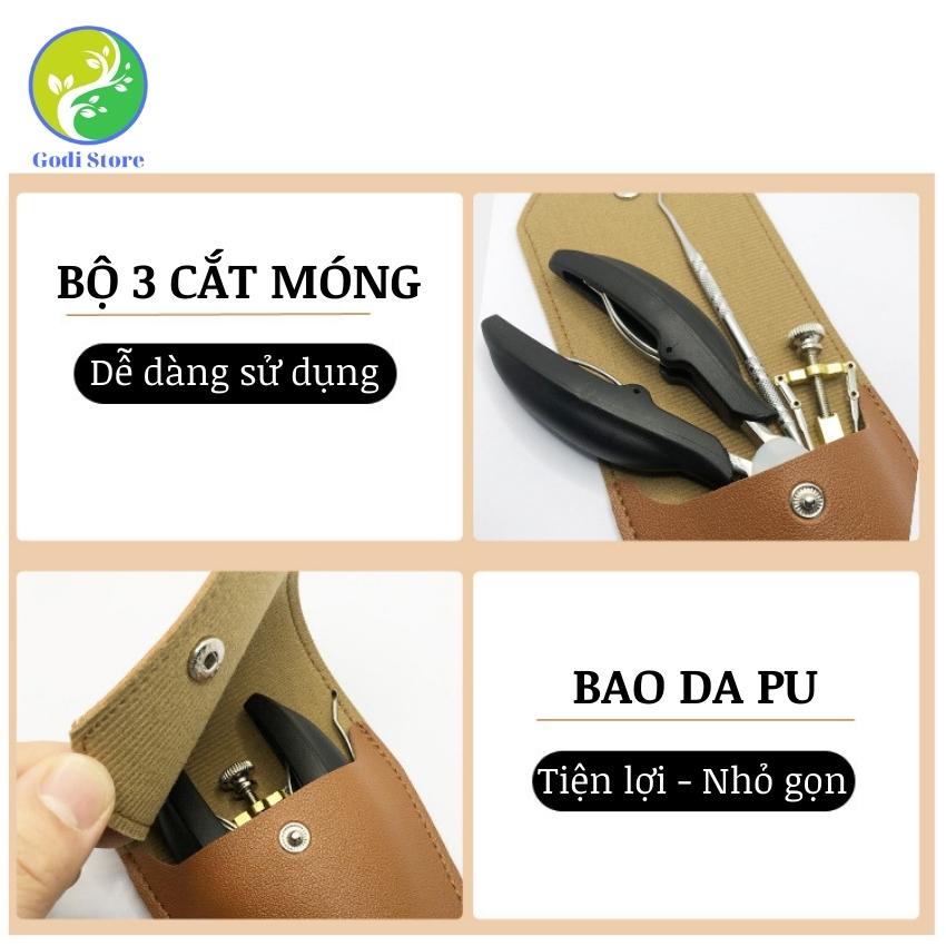 Bấm Móng Tay Chân, Kềm Bấm Móng Chân Cao Cấp Kèm Thanh Nạy Móng, Kẹp Cố Định Móng Tặng Bao Da - G27