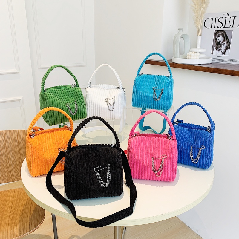 Túi đeo chéo JASMIN NOIR vải nỉ thiết kế đơn giản thời trang dành cho nữ