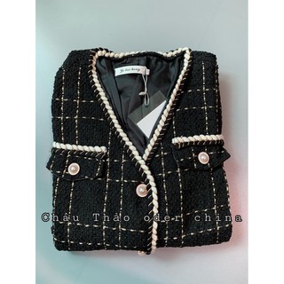 Order áo dạ tweed viền ( sẵn đen XL )