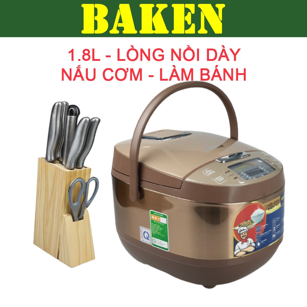 Nồi Cơm Điện Tử Đa Năng Cao Cấp 1.8 Lít MATIKA MTK-1885 - Kèm Bộ Dao FIMEX FI-017 - BAKEN