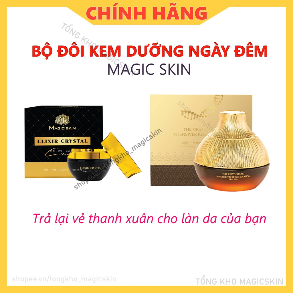 Bộ đôi KEM DƯỠNG NGÀY ĐÊM Magic Skin 👍 Kem Tái Sinh + Kem Ngọc Trai 👍 Trắng Da Mờ Nám ✔ CHÍNH HÃNG