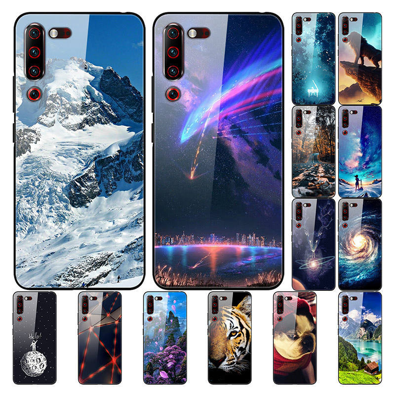 Suitable for Lenovo Z6PRO glass painted tide mobile phone case Lenovo Z6 blue silicone cover