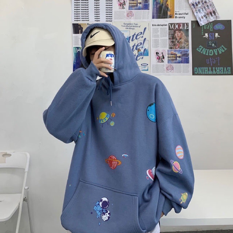 ÁO HOODIE IN PHI HÀNH GIA /ÁO NỈ BÔNG/ÁO CÓ CỔ 4 MÀU TRẮNG/ĐEN/HỒNG/XÁM XANH FROM UNISEX (NAM/NỮ)_HÌNH THẬT (TOP Store)
