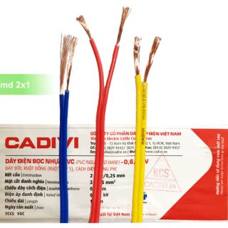 Dây điện đôi mềm VCMD CADIVI / 2x0.5 - 2x0.75 - 2x1.0 - 2x1.5 (mm)