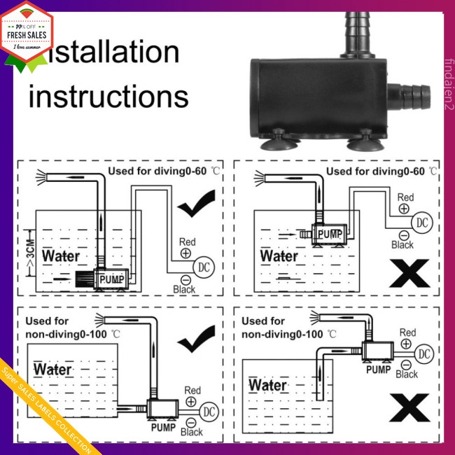 Phụ kiện bơm nước DC12V USB 5V Mini 4 chế độ