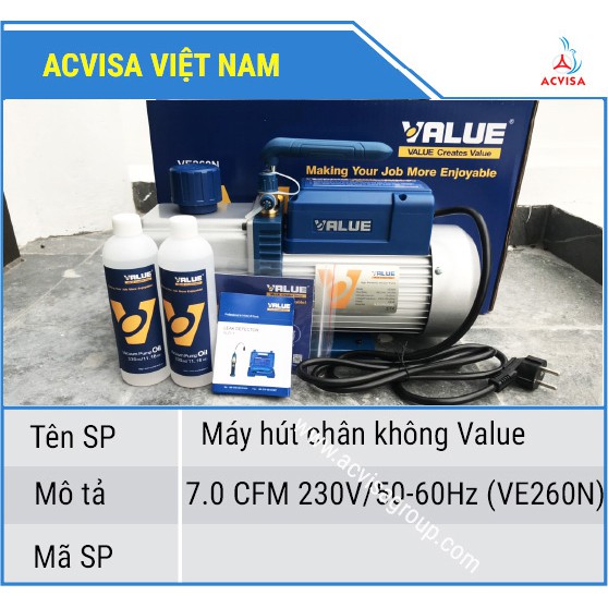 Máy Hút Chân Không VALUE Model: VE260N (7.0 CFM)