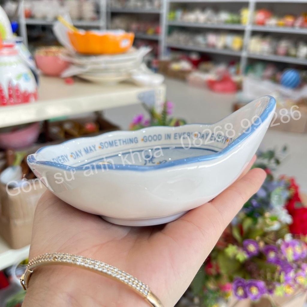 Bát Đĩa sứ Decor Chén Dĩa Sứ Dễ Thương Cute Cao Cấp bát chấm, bát ăn dặm đuôi cá cho bé xinh yêu.