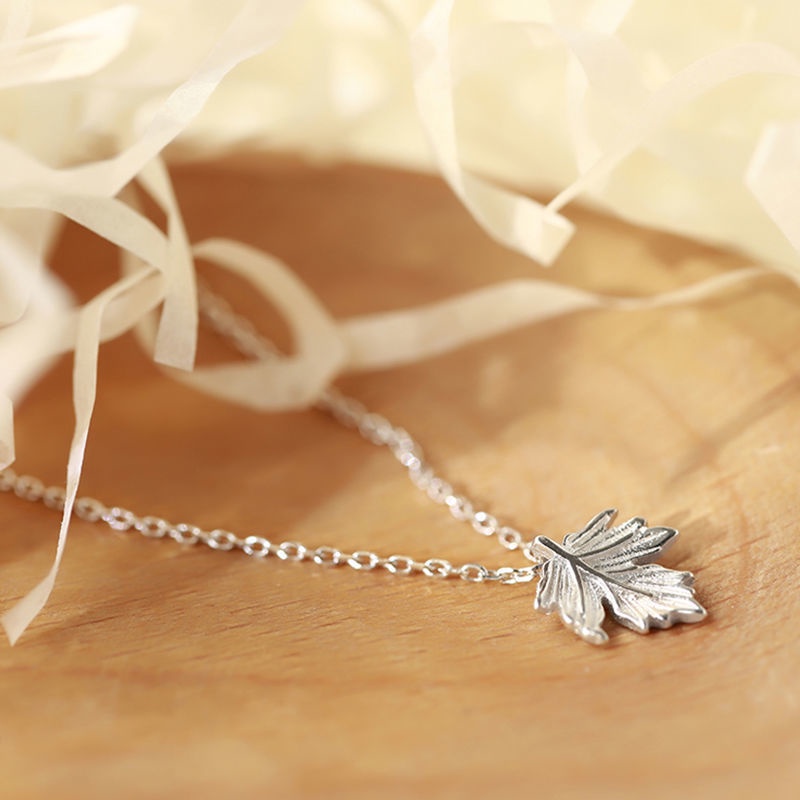 Vòng cổ Bạc 925 Mặt Lá Phong Dành Cho Nữ