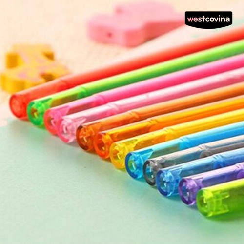(Hàng Mới Về) Bộ Bút Gel 12 Màu Tùy Chọn Họa Tiết Kim Cương Hoạt Hình