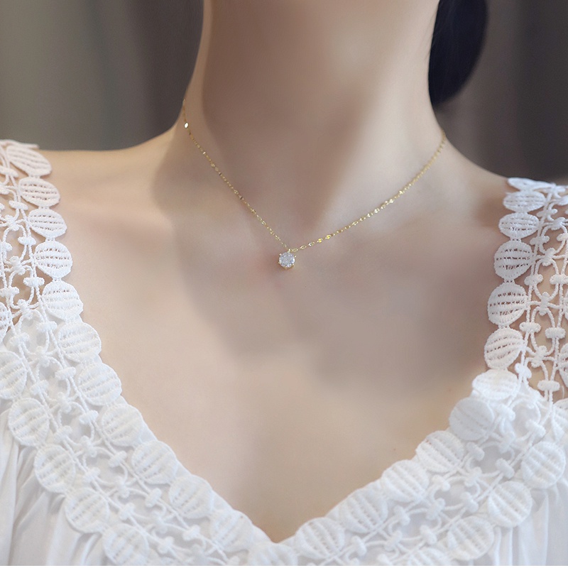 Dây chuyền mặt hạt charm đính đá pha lê phong cách Hàn Quốc thời trang đi tiệc cho nữ