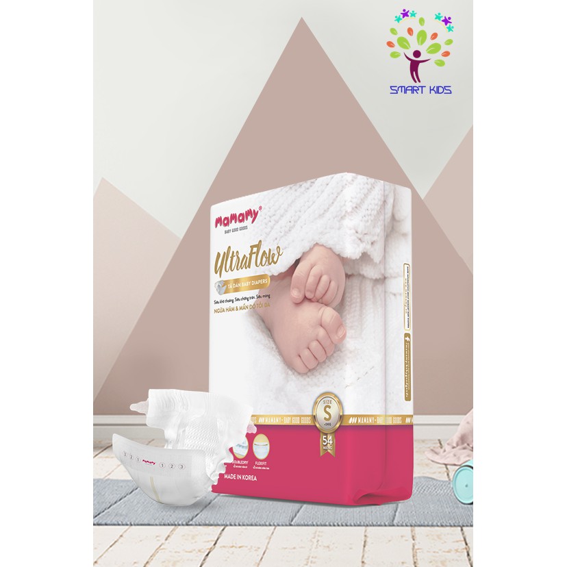 Tã dán tã quần Mamamy Ultraflow nhập khẩu Hàn Quôc S54/M46/L42/XL36 M46/L42/XL32/XXL26