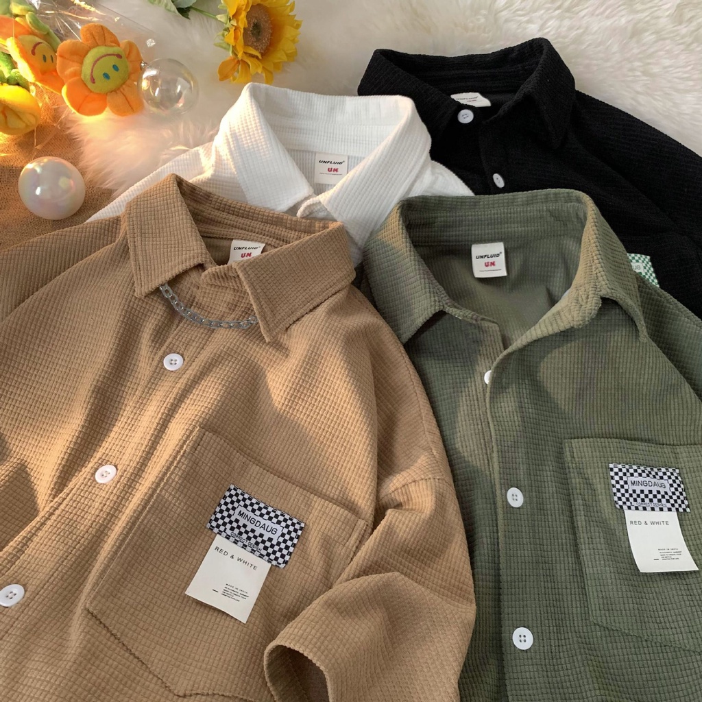 Áo sơ mi khoác ngoài ngắn tay thiết kế phong cách Hồng Kông / Mỹ cổ điển thời trang mùa hè sang trọng cho nam