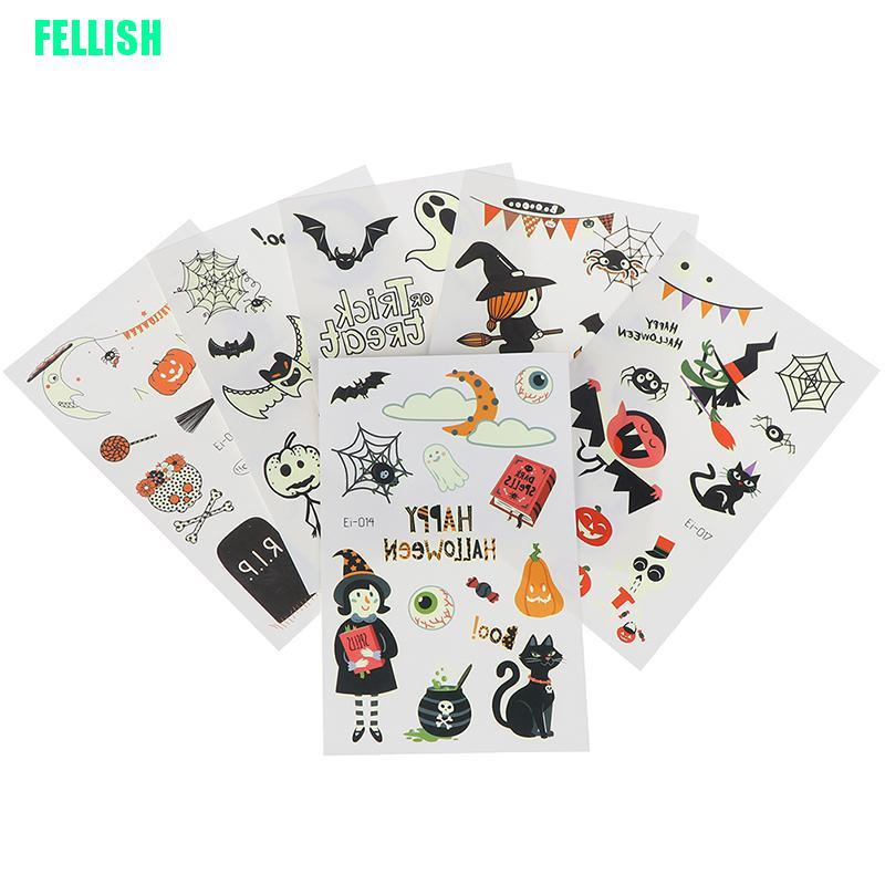 [Hàng mới về] Hình Xăm Dán Dạ Quang Họa Tiết Halloween Trang Trí Cơ Thể Độc Đáo
